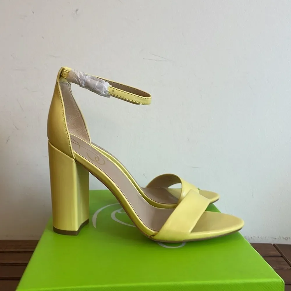 Sam Edelman Yaro Ankle Strap Sandal Butter Yellow Size 9